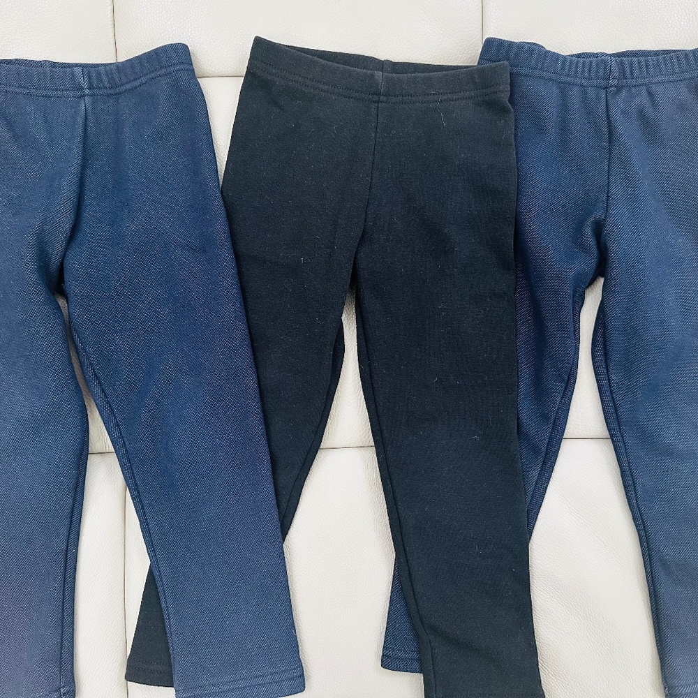 3 pair - Carters fleece lined girls leggings - size 5